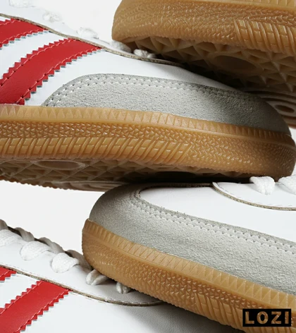 کفش کتانی مردانه و زنانه سفید قرمز ADIDAS Samba