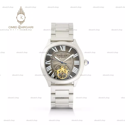 ساعت مچی کارتیه اوپن هارت بند فلزی صفحه طوسی Cartier