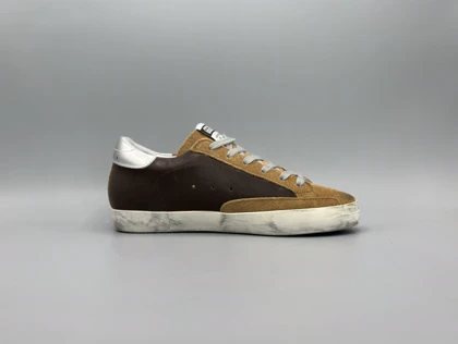 کتانی گلدن گوس ال تی دی جیر قهوه ای کرم گلبهی/Golden Goose Limited Edition