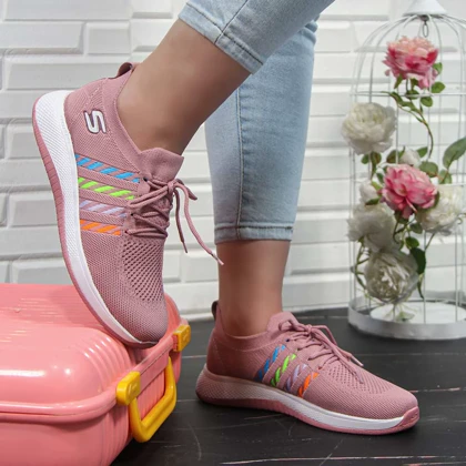 کتانی اسکیچرز زنانه skechers ورزشی رنگ صورتی