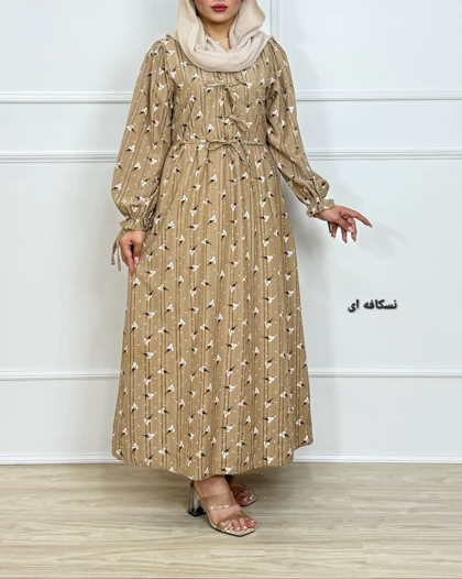 پیراهن ژانت کد 1230 ( گل گچی جلو پاپیون )