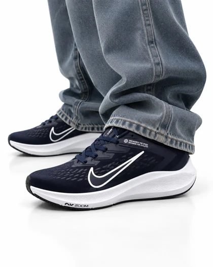 کفش کتانی زنانه مدل نایک ایر زوم سرمه ای سفید NIKE IR ZOOM