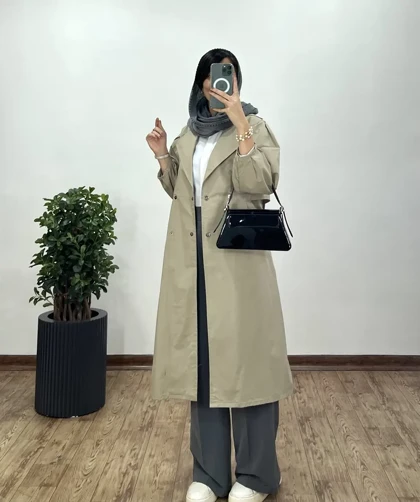 مانتو بلند لینن ماهتاب 2
