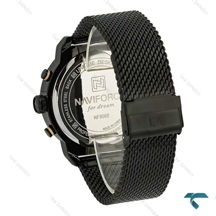 ساعت مچی مردانه نیوی فورس NF9068 فول مشکی بند حصیری NaviForce-8400-G