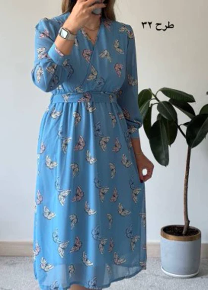 پیراهن حریر سرمه سری 11