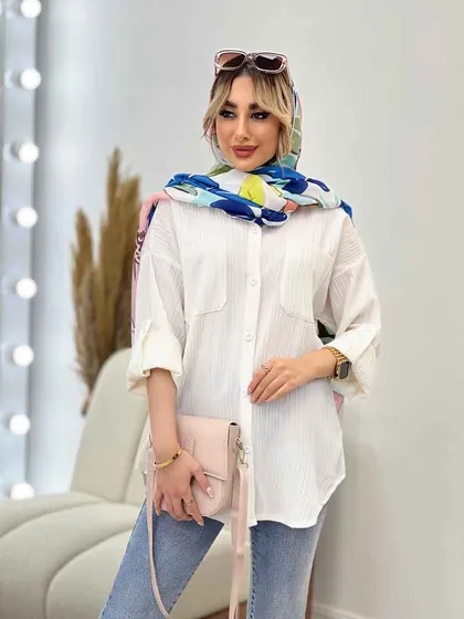 شومیز کراش آستین بند دار
