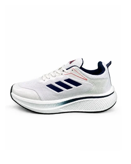 کفش کتانی مردانه بزرگ پا مدل آدیداس زیره بست سفید سرمه ای ADIDAS