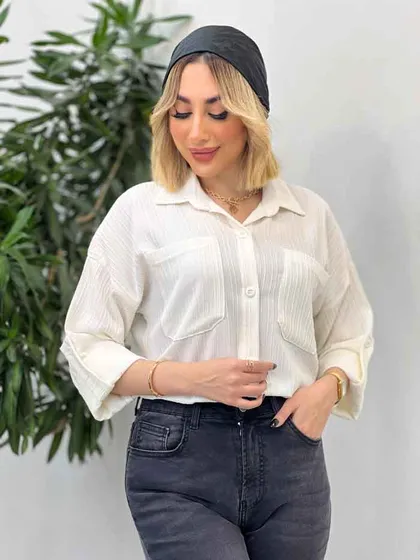 شومیز کراش دو جیب