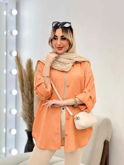 شومیز کراش آستین بند دار
