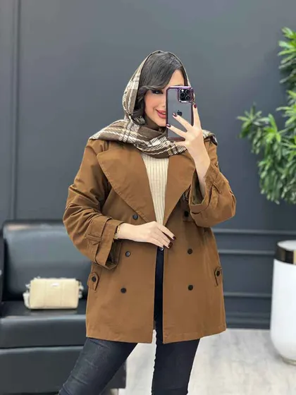بارانی شش دکمه جیب پاگن
