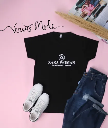 تیشرت دخترانه طرح ZARA WOMAN