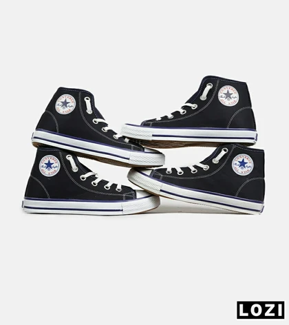 کفش کتانی ساق‌دار مردانه و زنانه سرمه ای All STAR مدل 7089