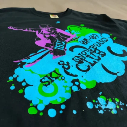 🧡 SIZE L-M تیشرت اورجینال برند معتبر FRUIT OF THE LOOM مدل SKI & SNOWBOARD