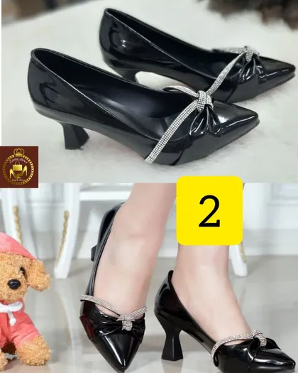 کفش مجلسی پاشنه‌دار نگینی زنانه