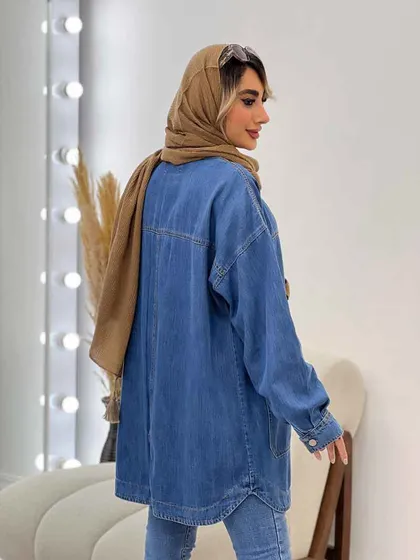 مانتو جین برش‌دار