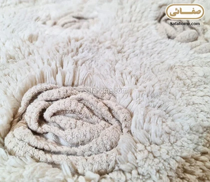 فرش فانتزی پنبه‌ای دوربافت مستطیل لاروس