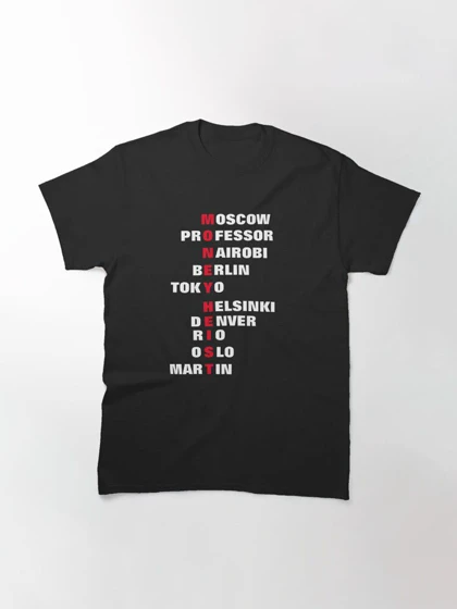 تیشرت کلاسیک سرقت پول | money heist Essential t shirt کد 244116