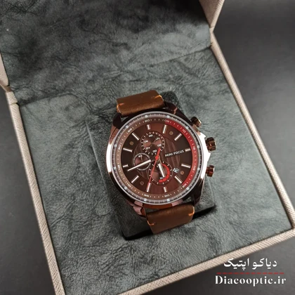 ساعت مچی مردانه اورجینال موتور ژاپن برند مینی فوکوس سه موتور مدل Mf0080G.01 بند چرم