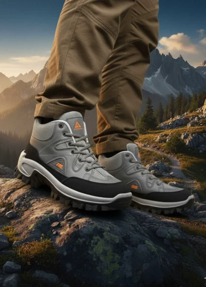 کفش ساق‌دار مردانه طوسی مدل JAX