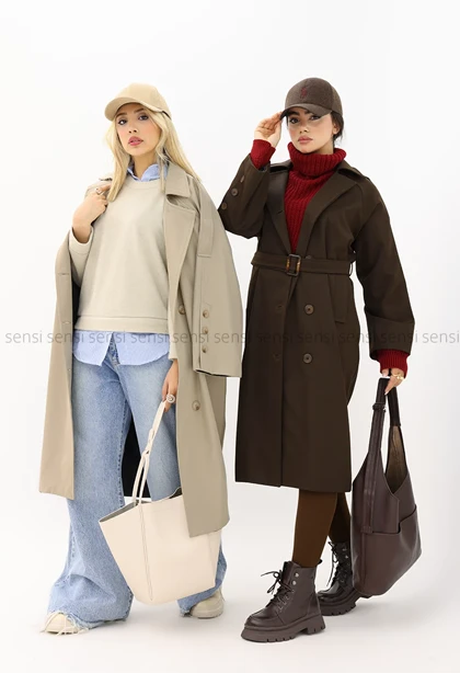 بارانی کتان کج راه رگلان کد1004485