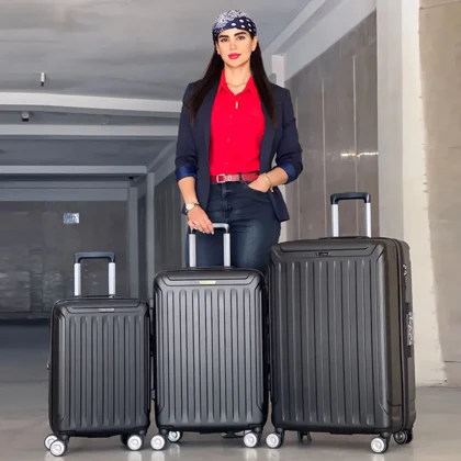 چمدان وارداتی کرون مدل CROWN-40164 SERIES سری 3 عددی