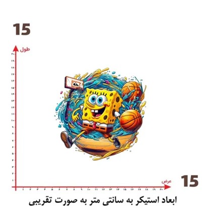 استیکر پارچه و لباس پاد آفرین مدل باب اسفنجی کد 317