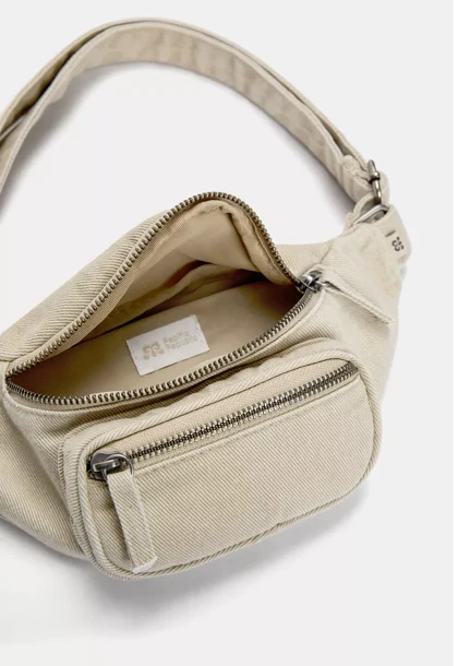 کیف کمری زنانه اورجینال پول اند بیر PULL & BEAR- خاکی و آبی