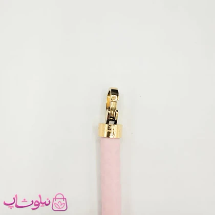 دستبند امگا رابر صورتی روشن با قفل طلایی سایز مدیوم کیفیت مستر کد 1100