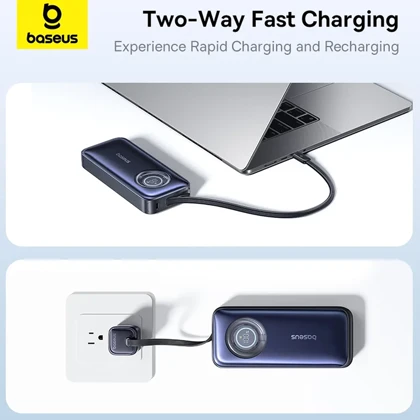 پاور بانک 20000 باسئوس Baseus مدل PPNMS-20A0 توان 100 وات با کابل
