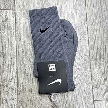 جوراب ساق بلند اسپرت طرح نایکی طوسی