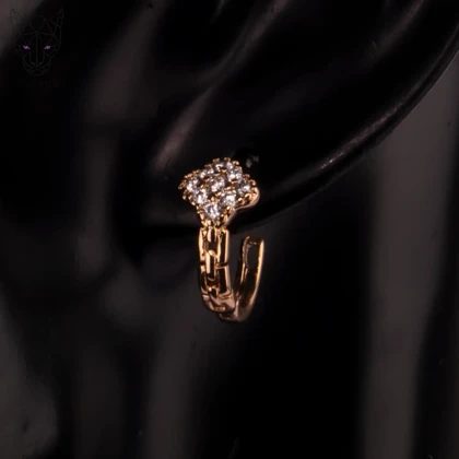 گوشواره حلقه‌ای ونکلیف نگین‌دار ژوپینگ