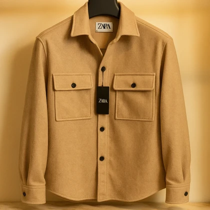 کت فوتر پشمی کرمی مردانه قواره باکسی اولد مانی کیفیت بالا ارسال فوری