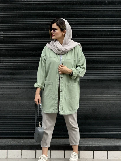 مانتو کتان جیب پایین 313