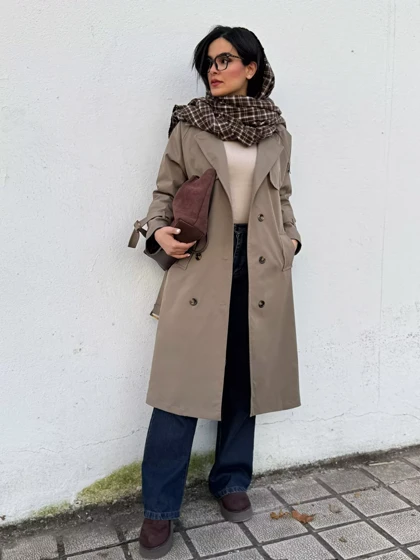 ترنچ کت بارانی آستردار شیدا