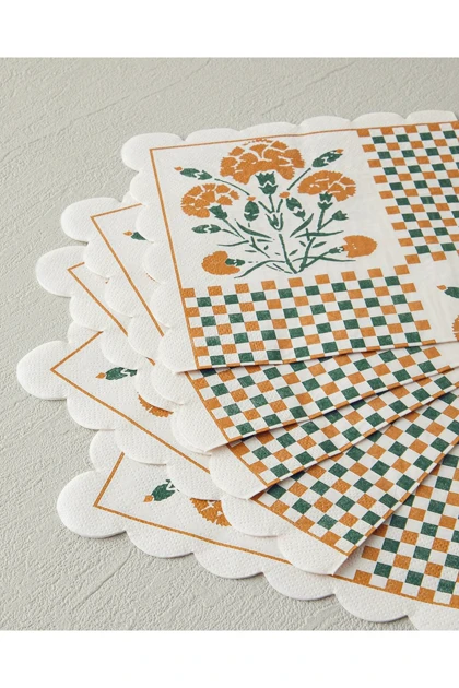 دستمال سفره 20 عددی کاغذی English Home مدل Retro Botanique - سبز
