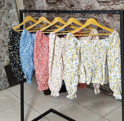 شومیز کراپی گل‌دار وارداتی کد 50187