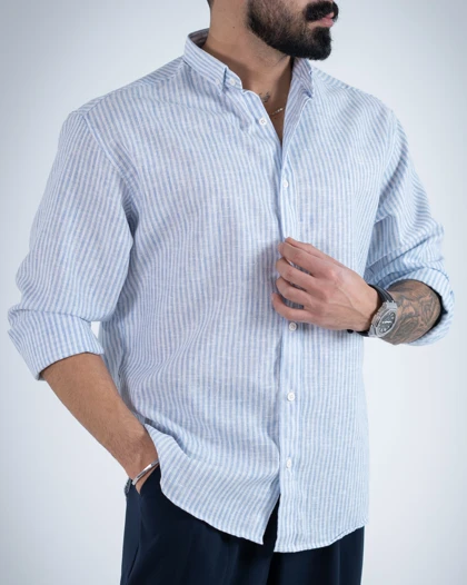 پیراهن راه راه برزین-کد4796