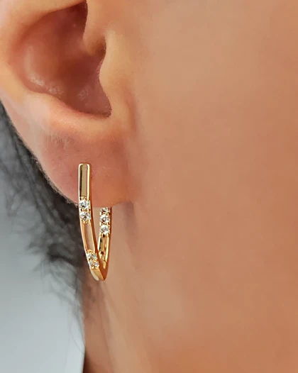 گوشواره هفتی نگین‌دار ژوپینگ