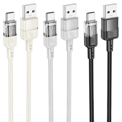 کابل تایپ سی هوکو HOCO مدل U129 Spirit شدت جریان 3 آمپر 1.2 متر