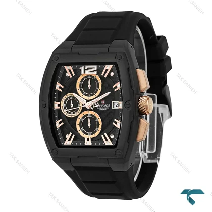 ساعت سه موتوره نیوی فورس NF8050 مردانه مشکی طلایی NaviForce-7721-G