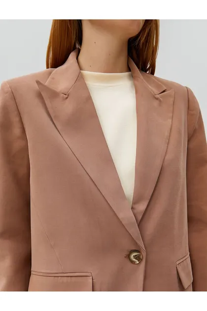 ژاکت بلیزر تک دکمه سایز بزرگ 3WAK50122UW