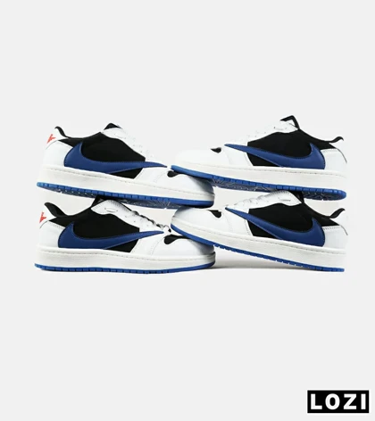 کفش کتانی مردانه سفید مشکی آبی NIKE travis scott مدل 7342