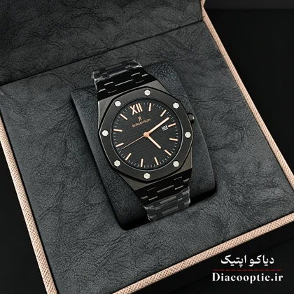 ساعت مچی مردانه موتور ژاپنی اصلی برند رمانسون مدل AP361G استیل مشکی