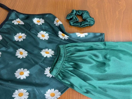 ست نیم‌تنه و شلوارک طرح گل 088