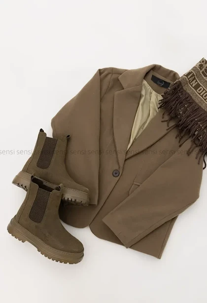 کت فوتر باکسی تک دکمه آستر دارکد1004802