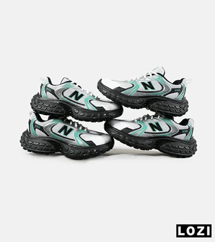 کفش کتانی مردانه و زنانه سفید سبز مشکی NEW BALANCE 530 V02 مدل 7100