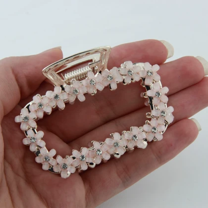 کلیپس زنانه مدل فلزی گل‌دار