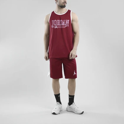 ست رکابی و شلوارک بسکتبالی ورزشی مردانه جردن مدل PY-JDI-4L1158 زرشکی