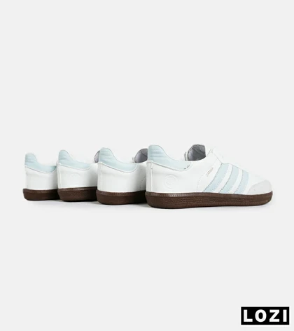 کفش کتانی مردانه و زنانه سامبا سفید آبی قهوه ای ADIDAS Samba مدل 7219