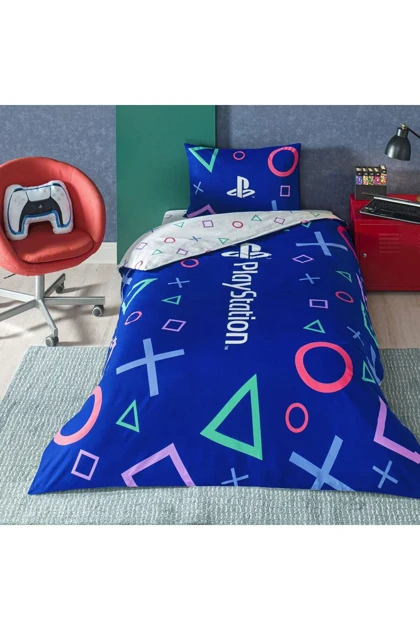 سرویس روتختی یک نفره Taç مدل Playstation پنبه - چندرنگ